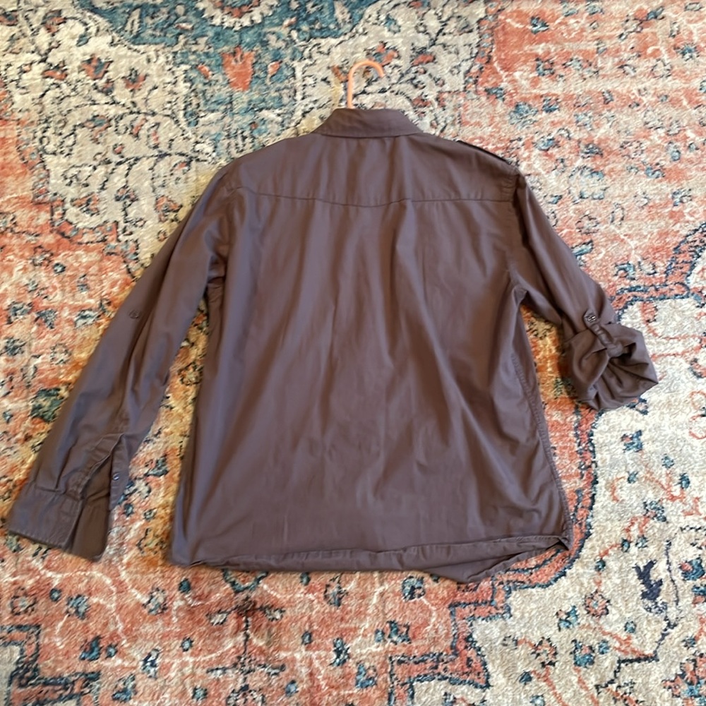 Machine Button Up Grey Button Down Large - Picture 7 of 7